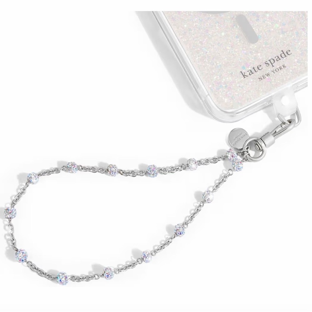 Kate Spade Silver Beaded phone Lanyard